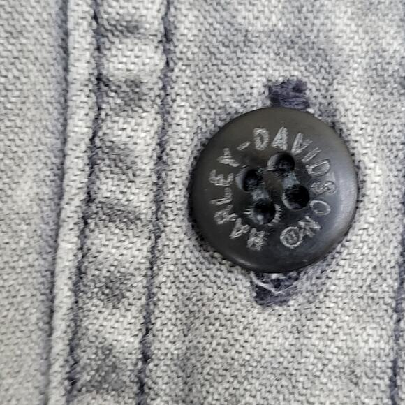 Harley-Davidson Denim Button Shirt Womens Medium 20x26 Gray - Picture 13 of 16